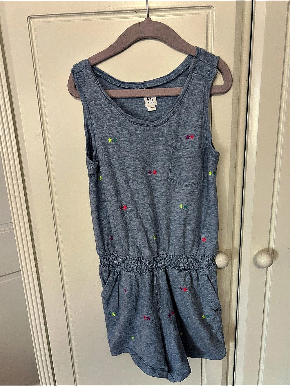 GAP Kids Blue Star Print Romper Like New